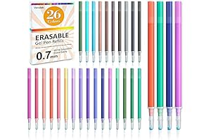 Vanstek Erasable Pen Refills for FriXion Pens, 26 Assorted Colors for Planner and Crossword Puzzles