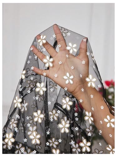 GORGLITTER Women's Plus Size 3/4 Sleeve Sheer Mesh Shrugs Bolero Floral Summer Lightweight Dress Cardigans Trendy4