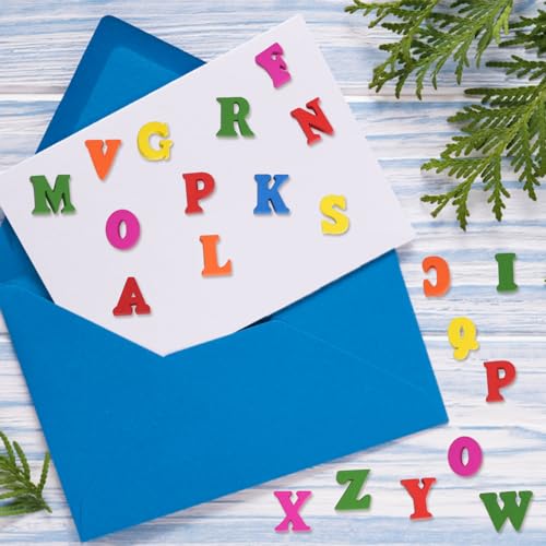 DLUSZERT 400 Stück Bunte Kleine Holzbuchstaben, 15MM Buchstaben aus Holz zum Basteln und Bemalen, Farbige Holzalphabet Deko, Unbearbeitete Kleinbuchstaben (A-Z) für DIY Kunsthandwerk Hochzeit Party
