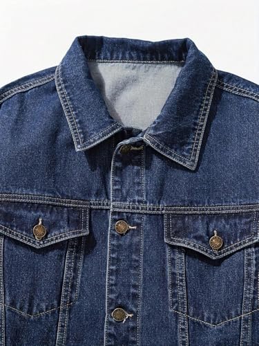 Image of KOTTY Men's Stylish Black /Blue Denim Jacket for Winter Casual Biker Riding Wear Trendy Upper Jeans Look Outfit