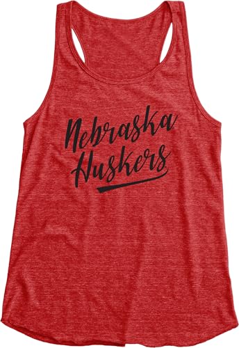 Image of Nebraska Cornhuskers NCAA Officially Licensed Women's Tank Top Tri-Blend Signature, Small