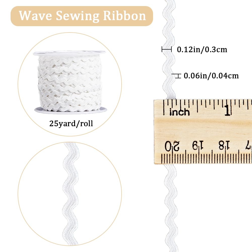 Wave Sewing Trim Fabric GORGECRAFT White RIC Rac Trim - 1/2 Inch Wave ...