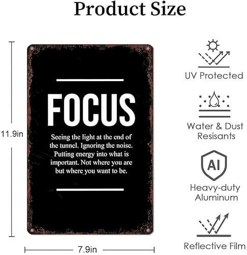 Miniatura 2 de KERUNSM Motivational Canvas Wall Art Black & White Inspirational Quote Funny Metal Tin Signs 8x12 Inch Aluminum Retro Poster-For Living Bathroom