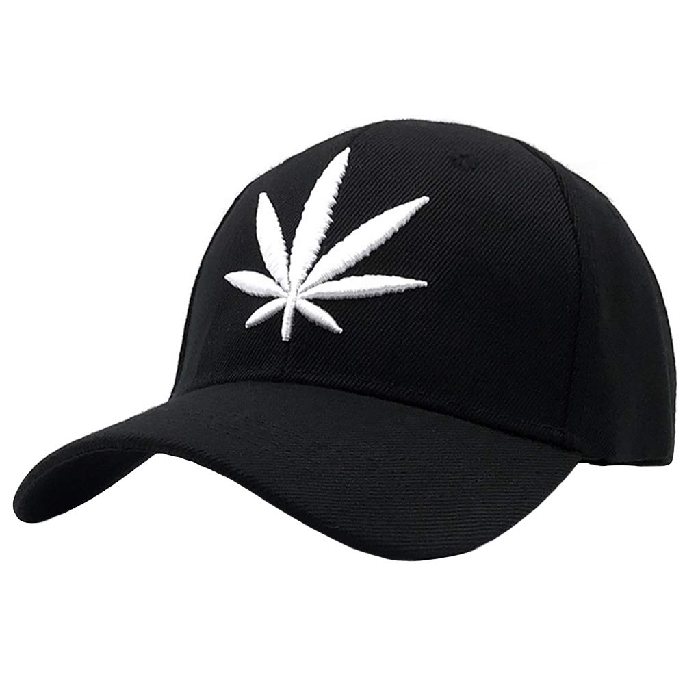 LOCOMOMen Women Baseball Cap Marijuana Pot Leaf Weed Cannabis Embroidered Hat Trucker Hat Snapback Brim