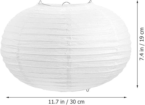 Miniatura 4 de Sewroro 2 unids blanco ovalado linternas de papel colgante lámpara lámpara de papel sombra chino japonés lámpara colgante sombra