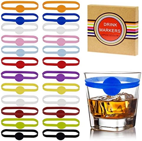 24 Items Silicone Wine Glass Markers, bachelorette occasion favors for visitors, Wine Glasses Tags, Drink Makers, Cocktail Glass Celebration Resolution for Visitors, Wine Accent Items