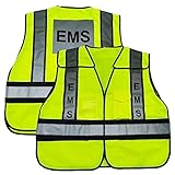 ViewBrite Safety Reflective (Class 2) EMS Vest Lime Green - 5 Point Breakaway High Visibility Yellow EMS Safety Vest (Medium - Large)