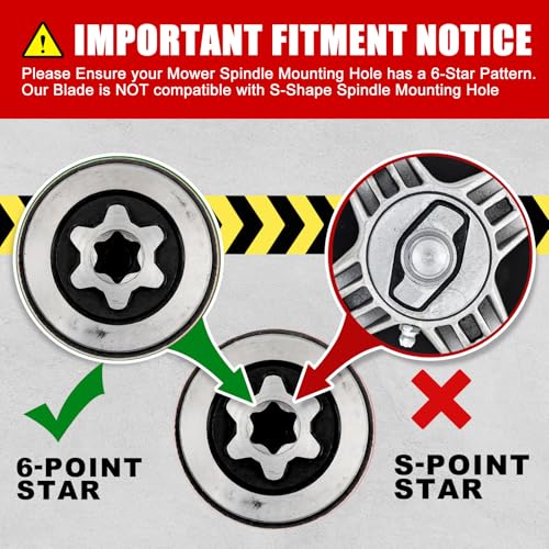 Image of Grasscool 942-0616A 6 Star Mulching Blades for Cub Cadet 42 inch Mower Ultima ZT1-42 XT1-42 LT42 Troy Bilt Bronco Pony 42 inch Zero Turn Riding Replace 742-0616A
