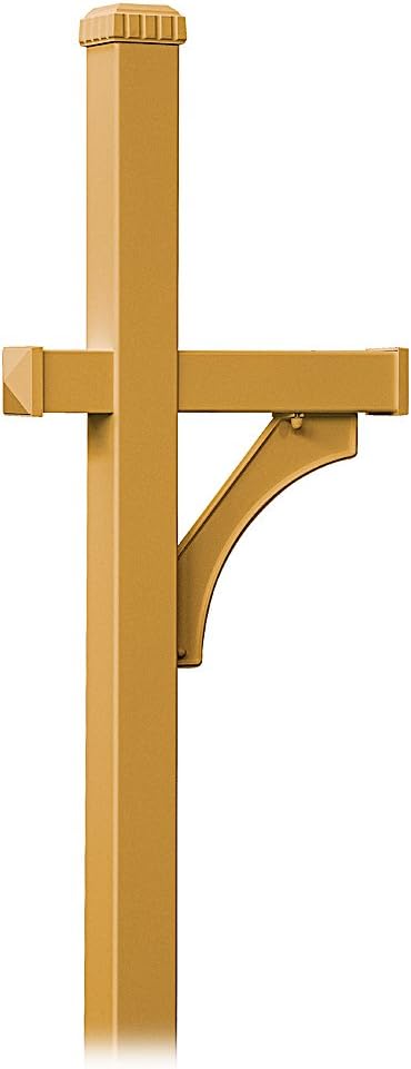 Salsbury Industries, Brass 4870BRS Deluxe Mailbox Post 1 Sided, In-Ground Mounted