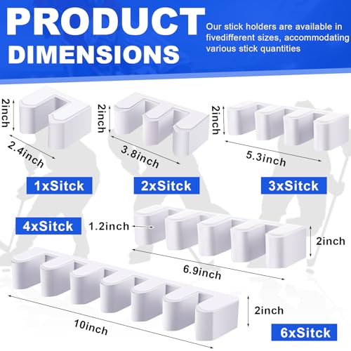 image for Yousoontic Hockey Stick Holder Wall Mount, 1-6 Stick Capacity, Ice and