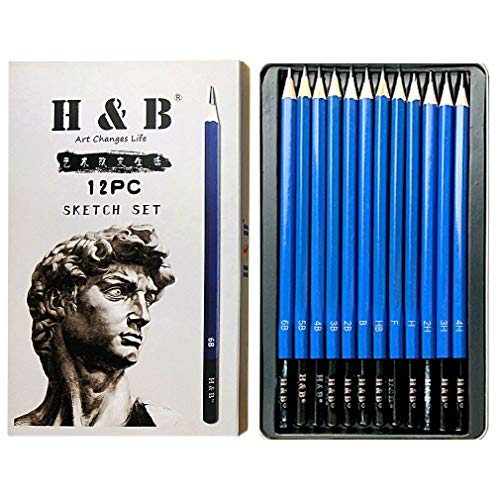 Lápices para dibujo YYMIYU set 6B a 4H miniatura 1