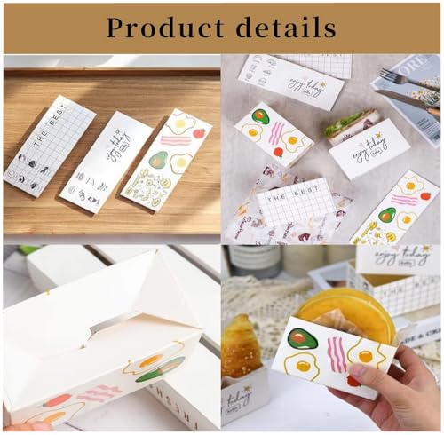 NatureMan 50 Stück Papierbehälter zum Herausnehmen von Sandwichs, Mini-Burgerboxen, Toast-Haltebehälter für Lebensmittelbehälter, Restaurant, Picknick (Ei-Muster)