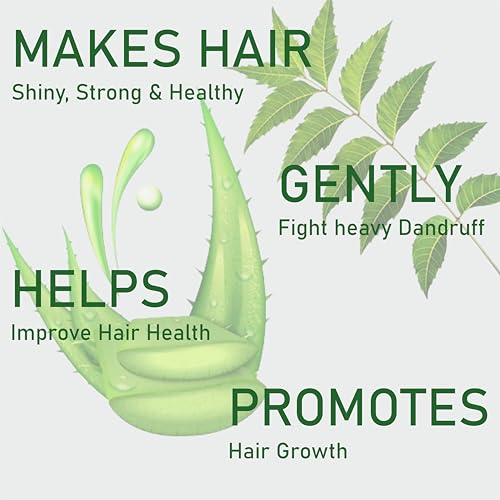 Image of Khadi 100% Natural Neem & Aloe Vera Hair Cleanser - 100% Herbal Shampoo for Dandruff Control & Scalp Purification - Gentle, Sulfate-Free, Paraben-Free - 200ml