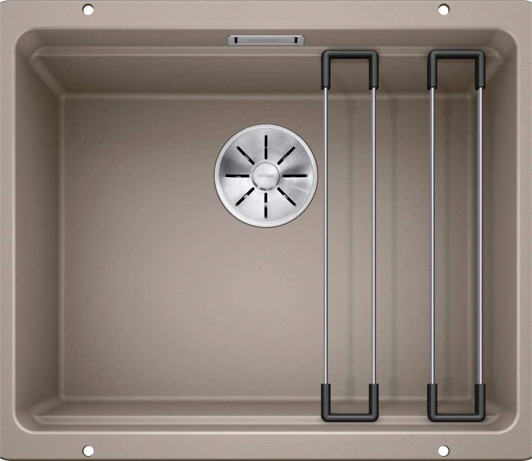 BLANCO ETAGON 500-U | SILGRANIT Sink in Tartufo | Installation Type: undermount Installation | for 60 cm Wide Base cabinets | System Concept with Versatile ETAGON Rails | [53x46x21.2 cm]