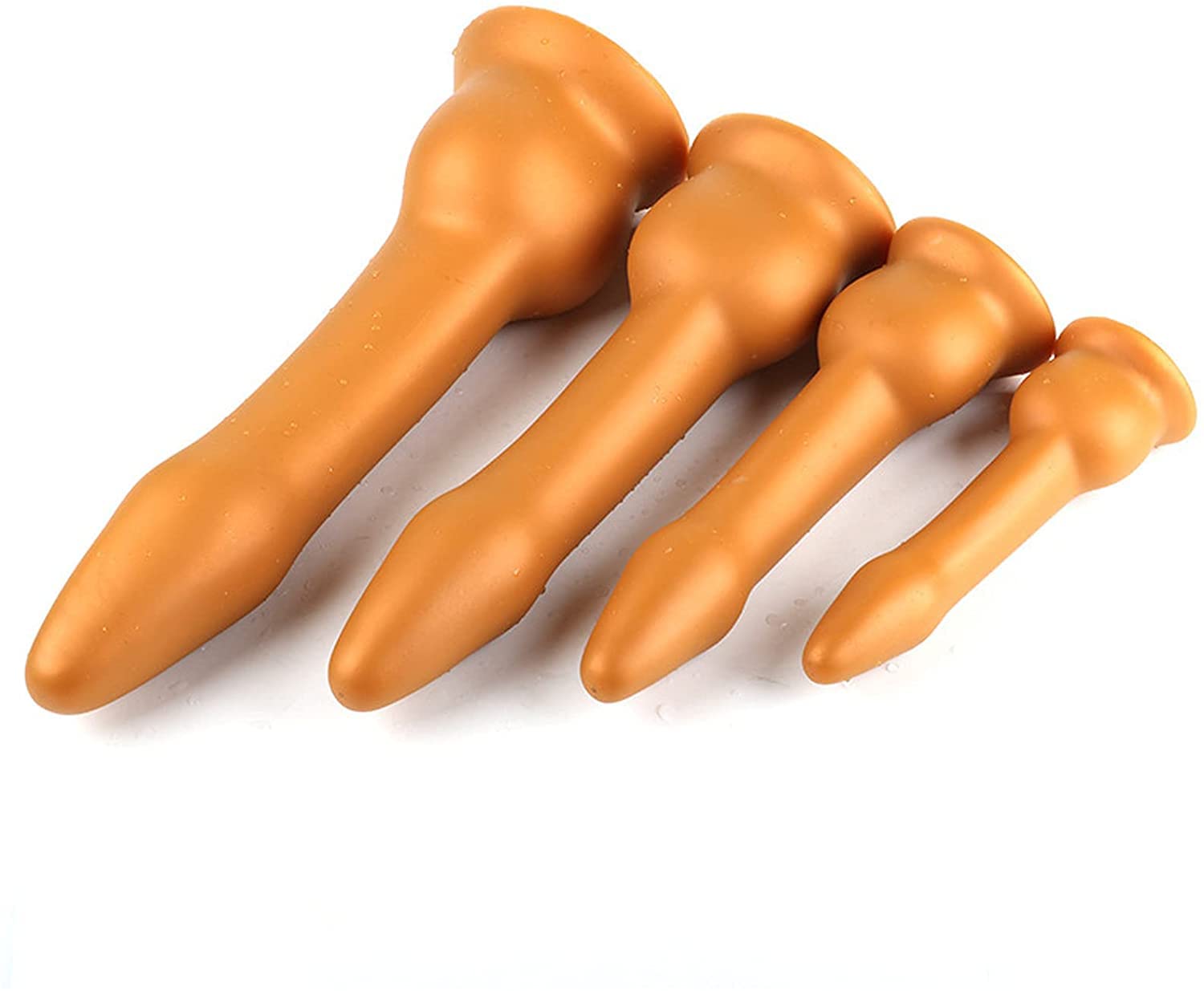 Silicone morbido vibratore anale lungo butt plug maschio anale prostata espansore anale plug donna punto G masturbazione vaginale giocattoli anali gay vibratori anali(Metallic Metallisch,XL)