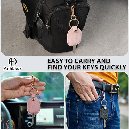 Image of Leather Keys Sleeve for Broken Car Key Loop Replacement - Cute Keychain Cover - Protector, Holder for Men & Women