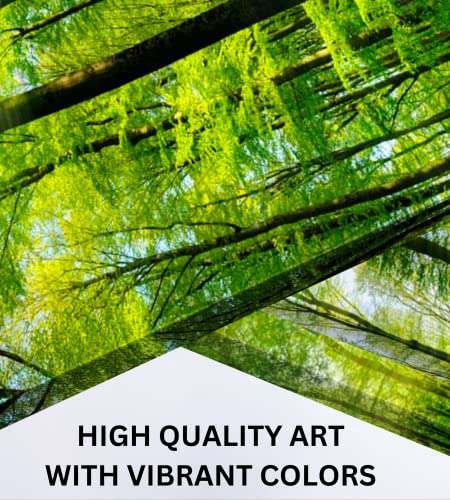 Forest Canvas Wall Art Decor - Large Forest Wall Art 24X72 - 3 Panel Green Nature Wall Art Print - Forest Picture Of Trees Wall Art - Landscape Nature Canvas Wall Art For Living Room, Bedroom & Office #TOP4