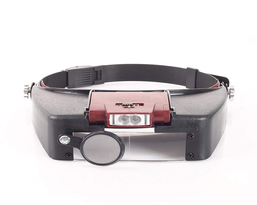 asdchZen Magnifier,Double Lighted Spectacles Glasses Spectacle Glass Magnifying Glasses With Light Clip On Eye Loupe Illuminated Head Magnifier Glasses