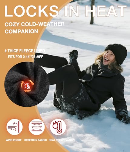 MERYLURE Winter Warm Fleece Lined Tights for Women, Opaque Thermal Pantyhose, High Waisted Control Top Leggings2