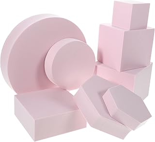 GALPADA 8 Piezas Juego De Adornos Geométricos Accesorios Fotográficos para Joyería Accesorios De Cubo Geométrico De Espuma Posando Apoyos De La Foto Fotografía Forma Rosa Espuma Polimérica
