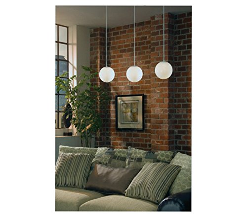 Sea Gull Lighting 6022-04 Leo Hanging Globe One-Light Pendant Hanging Modern Light Fixture, Satin Aluminum Finish #TOP21