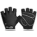 Gants de Cyclisme Respirants Demi-Doigts antidérapants Moto VTT Gants de vélo de Route Hommes Femmes Gants de vélo de Sport -New Black-1-L