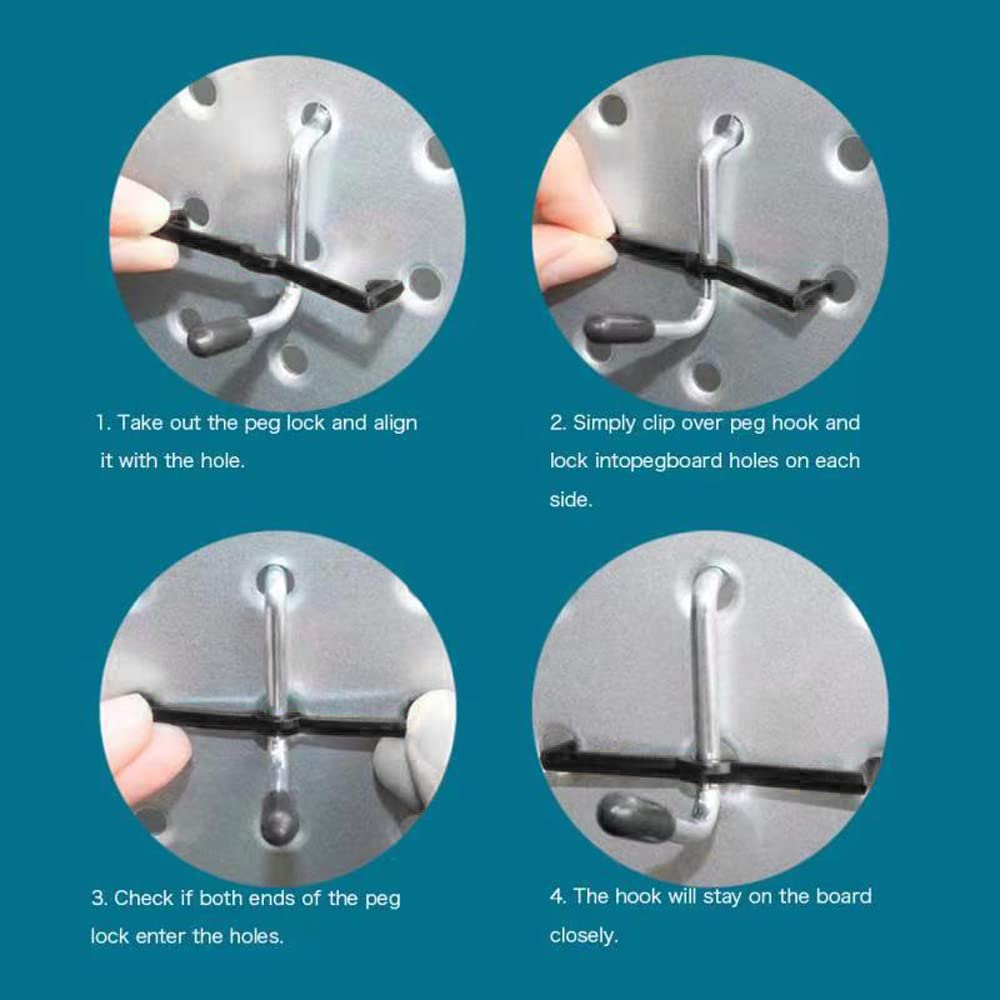 Daanxw 248PCS Pegboard Accessories Organizer Kit, Pegboard Bins, Pegboard Set for Tools, 1/8 and 1/4 inch Pegboard Hooks Assortment, Pegboard Bins, Metal Hooks for Hanging Storage (All Black)