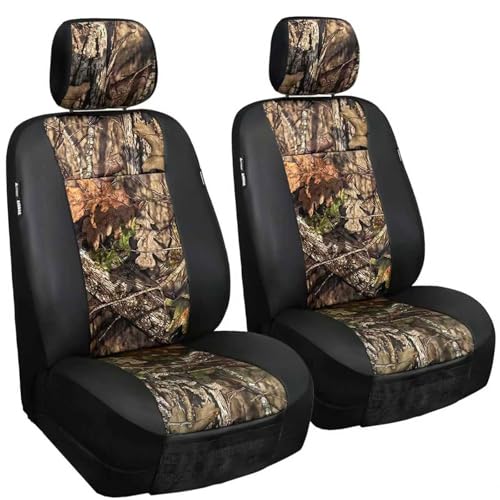 Image of LPI Truck Mossy Oak Heavy Duty Car Seat Covers for Front Seats; Fits Sedans and SUVs, Includes Front and Rear Storage Pockets, Built-in Molle Style Organizer; Semi-Custom Fit; 2pcs