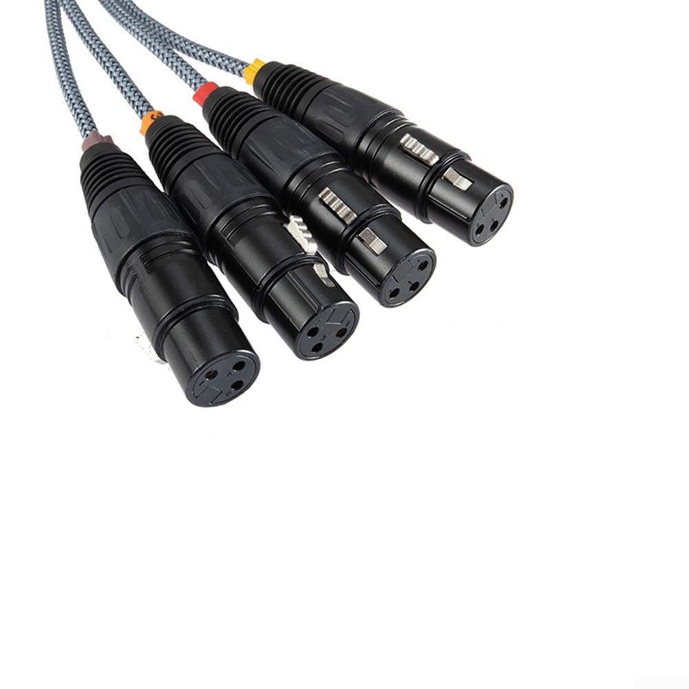 XLR-Verlängerungskabel, 4-Wege-Netzwerk-Audio-Splitter-Adapter, professioneller Bühnen-Sound-Systemanschluss für PA-Geräte (weiblicher Sitz)