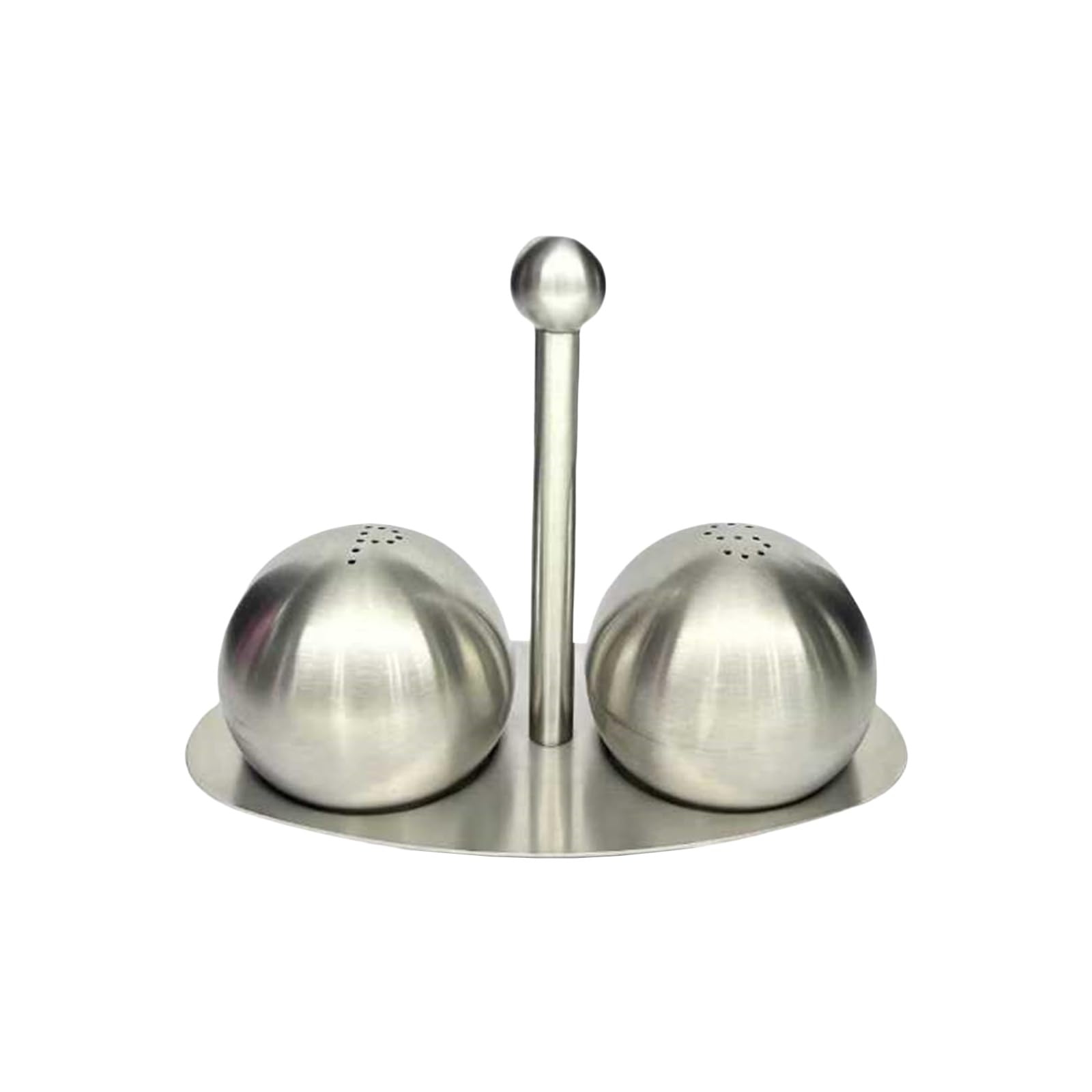 MICFENY Stainless Steels Salts Peppers Shaker Set Cooking Seasoning Bottle with Base Stand for Cooking Kitchen Condiment Box