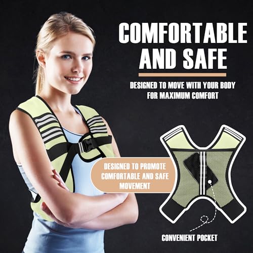 Image of NATURELUX Weighted Vest Men or Women - 5 /10 /15 /20 /25 /30lbs Weights with Reflective Stripe, Weighted Vest for Workout Equipment for Strength Training Running - Walking Weight Loss