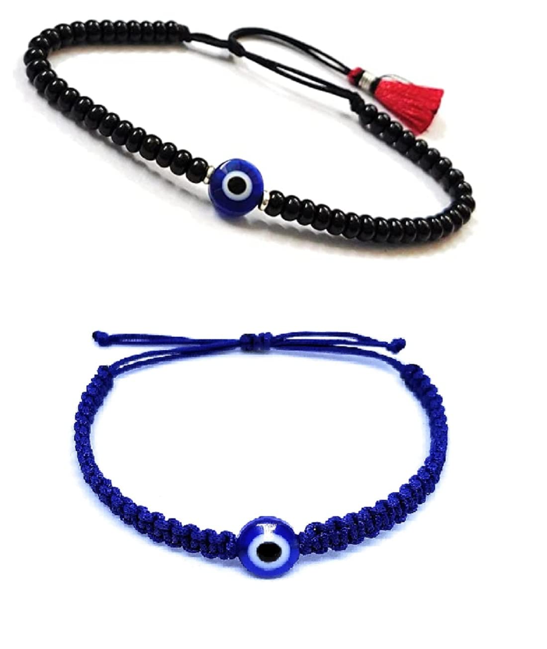 LIGAMENT Black Thread Black Beads With Blue Evil Eye Nazariya Bracelet For Unisex Combo 2Pc (Blue) (B0BQYXK8FS) Amazon Price History, Amazon Price Tracker