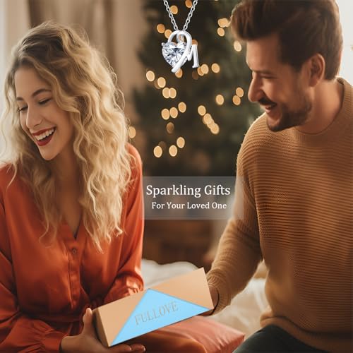 Image of ForeverLove Heart Necklaces for Women, 4-2 Carats Heartshap Moissanite, Silver Pendant Jewelry, Anniversary Birthday Gifts for Wife, Girlfriend, Daughter, Mom