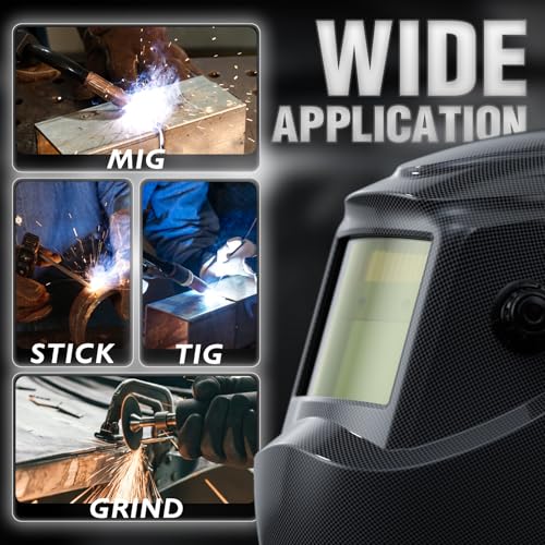 Image of YESWELDER Auto Darkening Welding Helmet, Blue Light Blocking, 1 /1 /1 /1 True Color Solar Powered Welding Hood with 2 Arc Sensors, Wide Shade 3.5 /9-13 Welder Mask for TIG MIG ARC and Grind