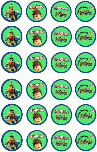24 Edible Roblx Gamer Cupcake toppers, Gaming Edible Image toppers, Made from Wafer Paper, Great for cupcakes, cake decoration, cookies and more 24 Edible Roblx Gamer Cupcake toppers, Gaming Edible Image toppers, Made from Wafer Paper, Great for cupcakes, cake decoration, cookies and more