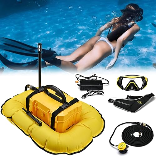 LYDZUSDP Diving Compressor Rebreather-Tankless Snorkel System for Scuba Diving,Underwater Breathing Apparatus for Depths up to 15m(Yellow D4000)