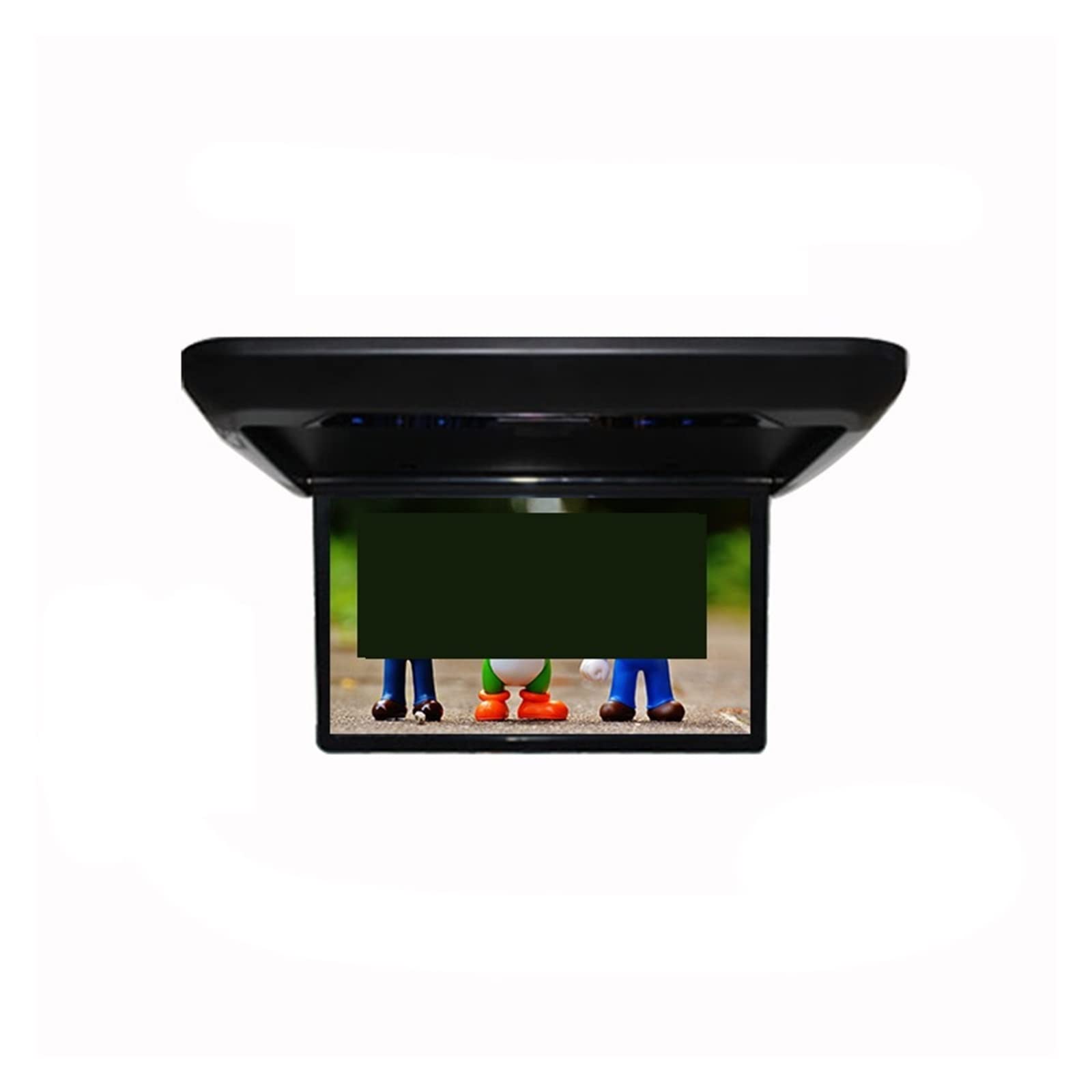 Lettori video for auto da 13,3 pollici Schermo LCD HD Monitor for montaggio su tetto Display ribaltabile TV a soffitto automatica FM Collegamento altoparlante IR Film per bambini(Black Car Monitor)