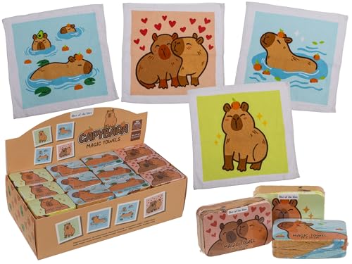 Serviettes magiques dinosaures et capybara en coton : cadeau d'anniversaire