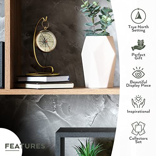 God Is My Guide Brass Compass Gift With Display Stand - Engraved Scripture Prayer Compass Religious Gift For Men & Women - Baptism, Confirmation, First Communion Compass For Boys Graduation Gift #TOP1