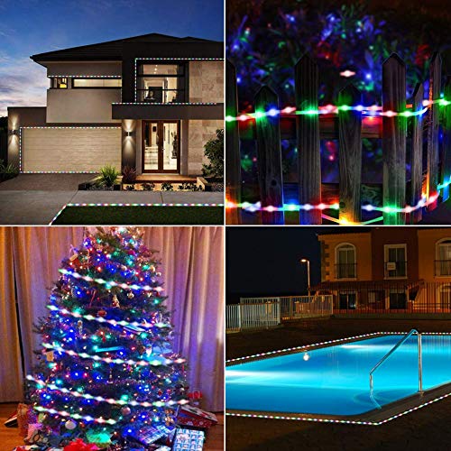 KISUFU Outdoor Solar LED Strip Light, 30 LEDs/m Warm White String, Solar Powered Flexible Waterproof Rope for Garden Porch - Image 4