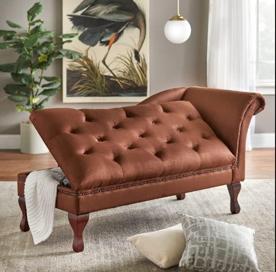 Image of Velvet Luxury Box Storage Couch 140 x 63 x 71 cm (Black Leathratte)