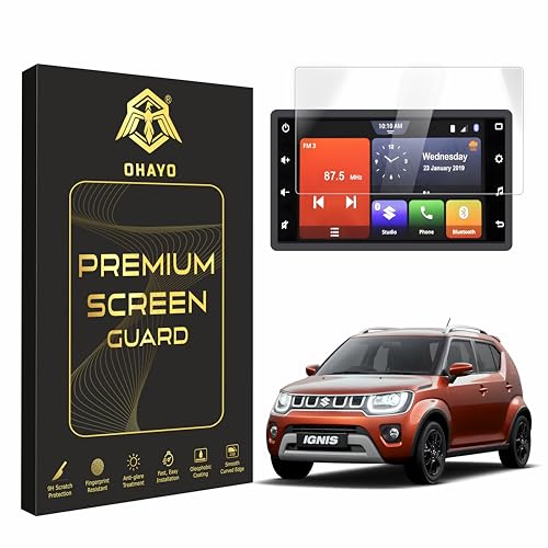 OHAYO Military Strength Screen Protector For MARUTI SUZUKI IGNIS Strong Protection, Full Screen Edge-to-Edge Cover, Scratch Resistant, Bubble-Free Installation, Ultra HD Clarity,With installation kit
