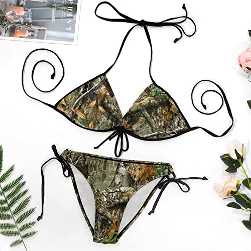Bagea-Ka Autumn Hunting Tree Camo Pattern Women's Bikini Sets Sexy Plus Size 2 Piece Swimsuit Swimwear Bathing Suits2