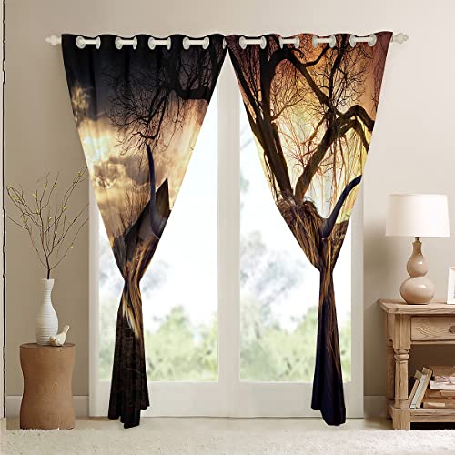 Loussiesd Highland Cattle Curtain for Bedroom Living Room Farm Highland Cow Darkening Drapes Kids Women Men Farmhouse Animal Window Curtains Retro Window Treatments W52*L90 - Image 4