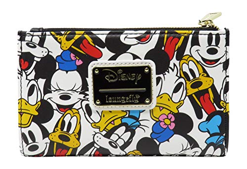 Loungefly Disney The Fab 5 Mickey Minnie Allover Print Bi-fold Wallet
