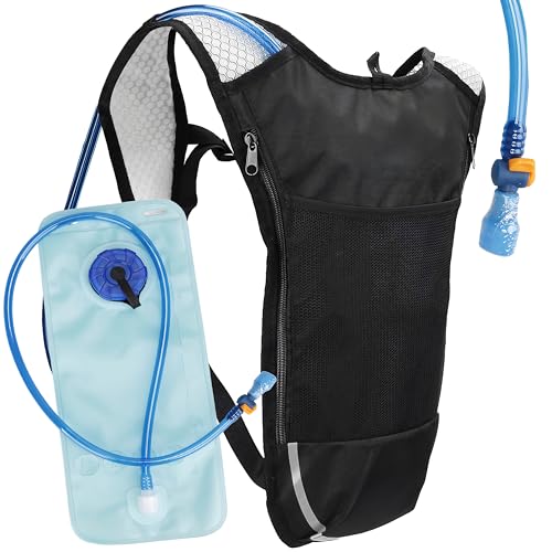 Retoo Mochila para correr con botella de agua de 2 litros, mochila ultraligera, chaleco para correr, mochila de ciclismo para hombre y mujer, chaleco de hidratación ajustable, mochila para ciclismo