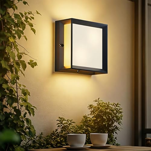 Klighten Applique Murale 2x E27 Extérieure/Intérieur,Max 60W,IP65 Imperméable pour Intérieur et Extérieur,PC + Aluminium,Ampoule non Incluse,Anthracite