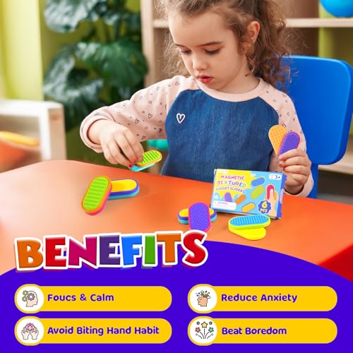 Sensory Fidget Magnet Toys for Kids: Silicone Magnetic Sliders Stress Fidgets for Autism, Anxiety Relief Small Fidget Toys for Adults Office Desk / Travel Classroom Must Haves, Stocking Stuffers Gifts - Image 6