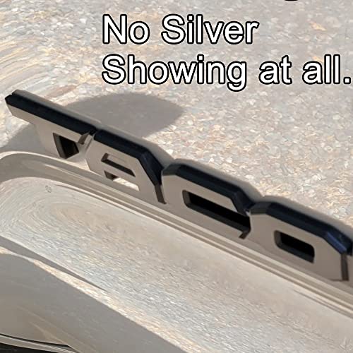 Image of Blackout Emblem Overlays 3Pcs Compatible with Tacoma 2016 2017 2018 2019 2020 2021 2022 2023 2024 2025 2026 ABS Plastic Badge Emblems Overlay 240921 with Strong Adhesive Matte Black