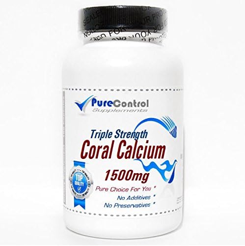 Triple Strength Coral Calcium 1500mg // 100 Capsules // Pure // by PureControl Supplements